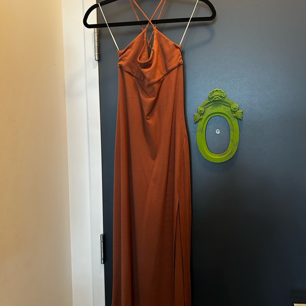 Elegant Orange Maxi Dress